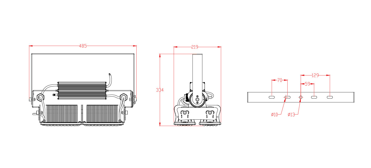 50/60HZ 400W 160LM/W 64000lm led smd flood light For Warehouse