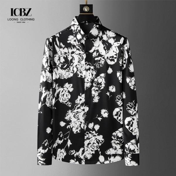 Nonwoven Male Slim Long-Sleeved Casual Men's Autumn Fashion Shirts Logo