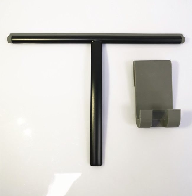 Handle Stainless Steel Window Squeegee Cleaning Door Glass Wiper Squeegee with Silicone Holder