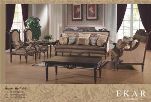 China European Royal Luxury Brown Velvet Sofa Set Living Room Furniture wholesale