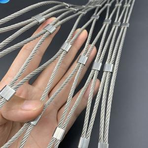 China 20mm Hole 316 Stainless Steel Wire Rope Ferrule Mesh Netting For Balustrade wholesale