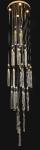 Simple stairwell long crystal column chandelier High ceiling attic residential