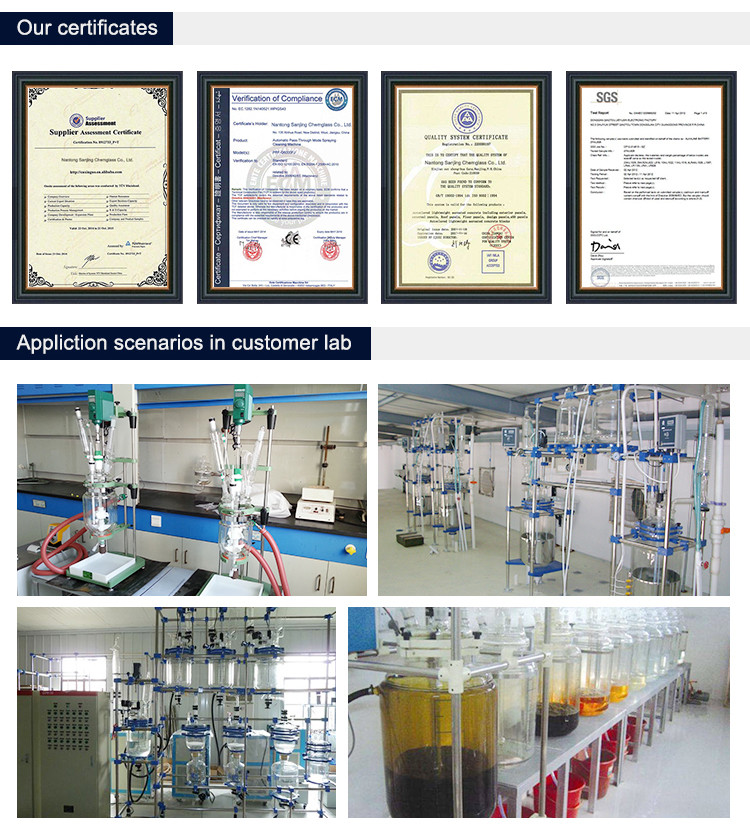 Essential Oil Extraction Jacketed Glass Reactor Vessel Single Layer Wide Temp Range