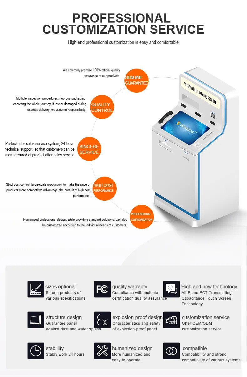 Manufacturer Oem Odm Airport Payment Ordering Kiosk Self Service Terminal