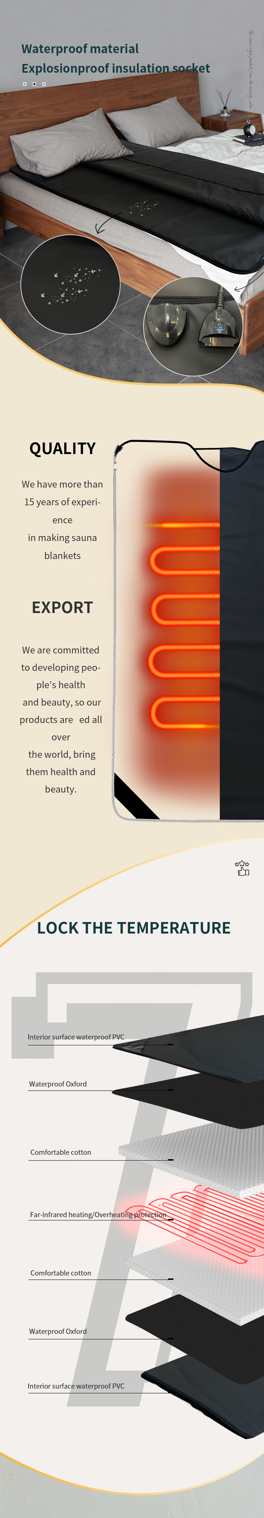 600W Light Therapy Infrared Sauna Bed Bag for Skin Rejuvenation