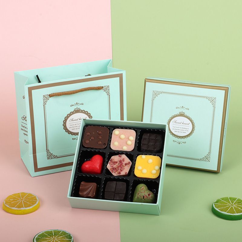 Eco Friendly Pink Party Chocolate Cookie Kraft Paper Boxes Dessert Box Chocolate Packaging Gift Magnetic Box with Dividers