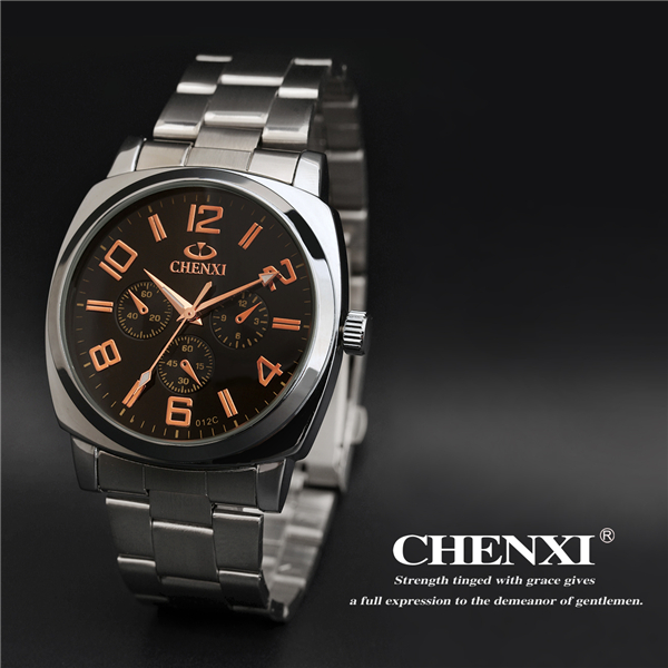 Your Logo Custom Watches Rose Gold Big Number Dial Watch Stainless Steel Band Watches Man