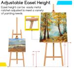 Adjustable Height Painting Wooden Display Easel Stand For Artist Beginners