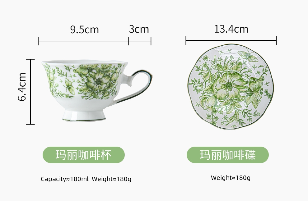 800ml Volume Europe Design Style Porcelain Coffee Tea Set for Afternoon Tea Gathering