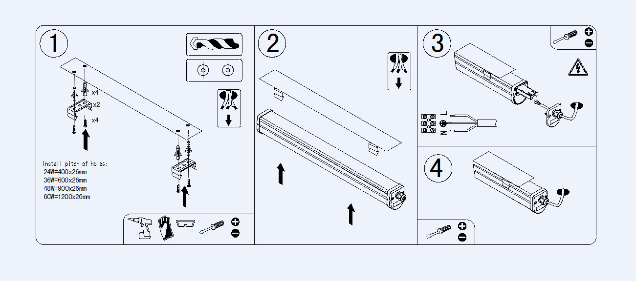 High Brightness 900mm LED Emergency Batten , Indoor Factory Eco Friendly 3ft LED Batten