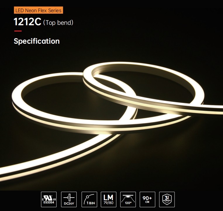 Side Bend Indoor LED Strip Lighting IP65 / IP67 Waterproof Support Customization