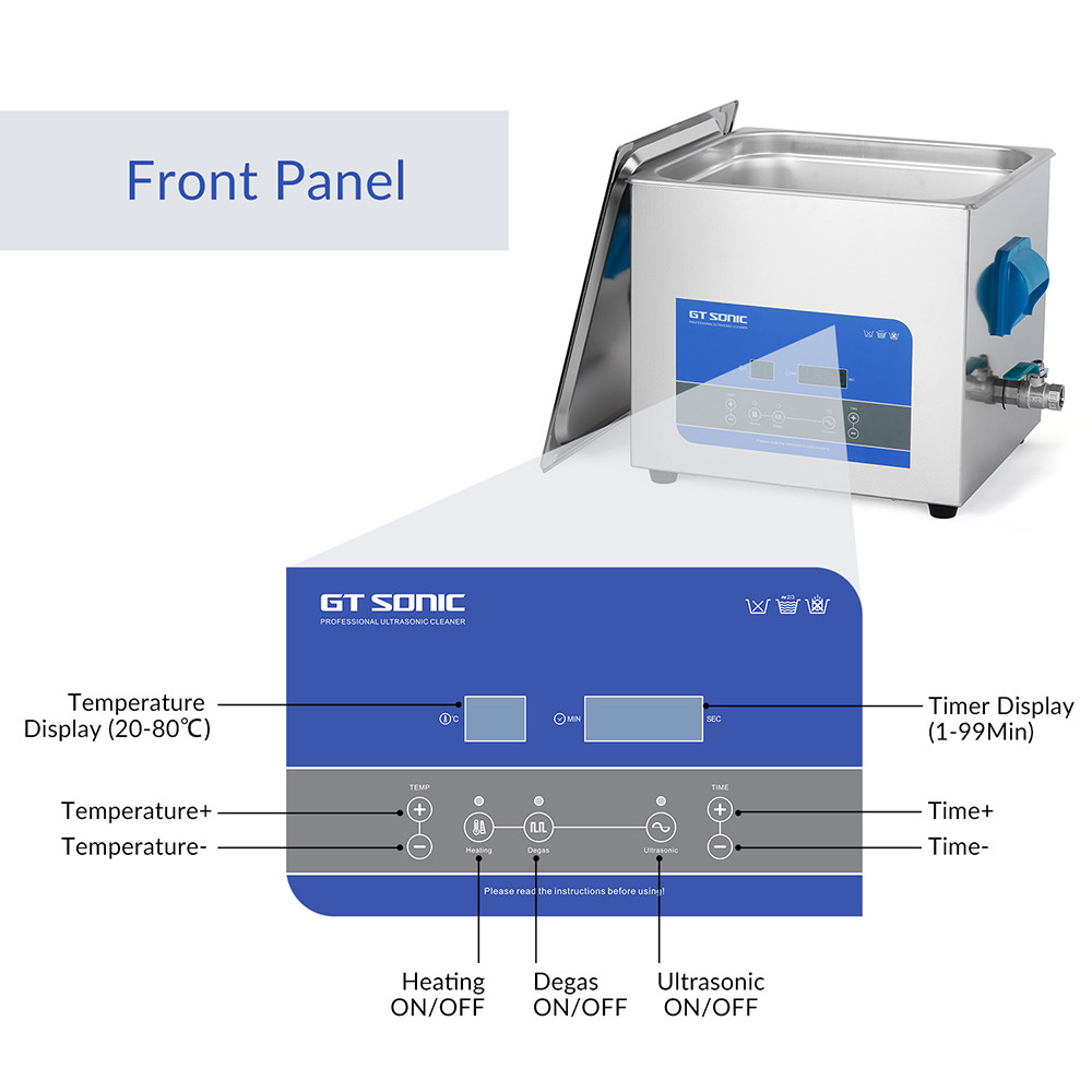 200W Ultrasonic Parts Cleaner For Fruits And Vegetables 13L For Industrial Parts Carburetor