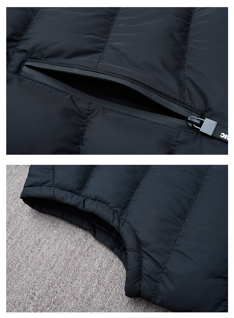 Winter Black Polyester Cotton Thick Hooded Utility Slim Fit Sleeveless Man Cotton Quilted Waistcoat Vest
