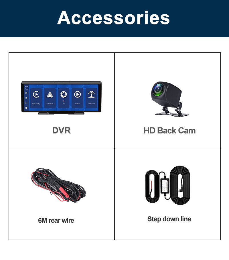 Dual Lens HD1080P Android Mp5 Carplay Dvd Player 10in Touch Screen 2.5K