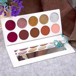 China Private Label Long Lasting No Logo 10 Colors Glitter Eyeshadow Palette wholesale