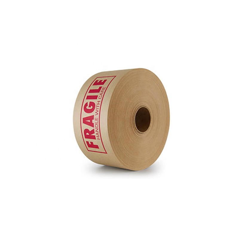 Water Activated Black Paper Packing Self Logo Tape Adhesive Tape Brown Fragile Kraft Tape Eco Friendly