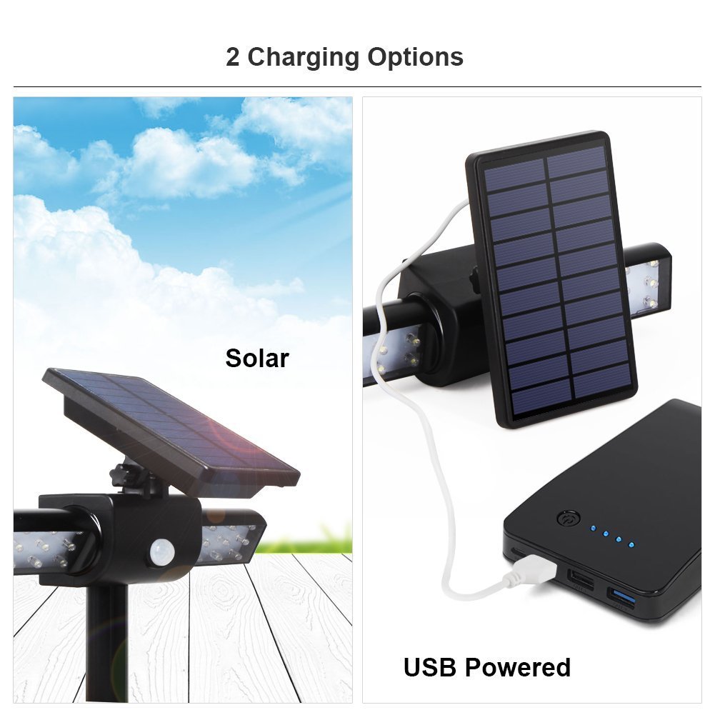 Solar Lights with Dual Head Waterproof Outdoor Landscape Lighting Garden Light