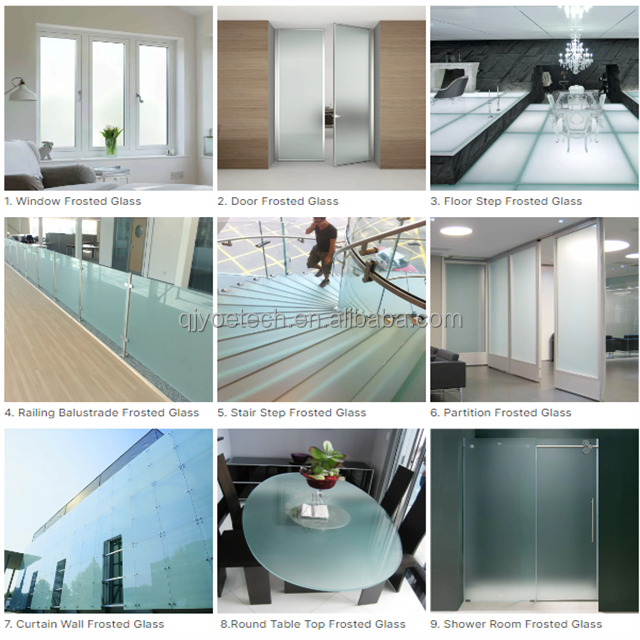 Staircase Floor Decoration 3-15mm Thickness Anti Slip Satin Acid Etch Laminated Glass