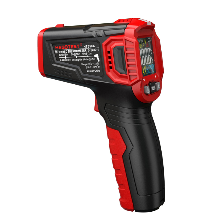 HABOTEST Temperature Gun Infrared Thermometer HT650A With 12 Points Measurement Area