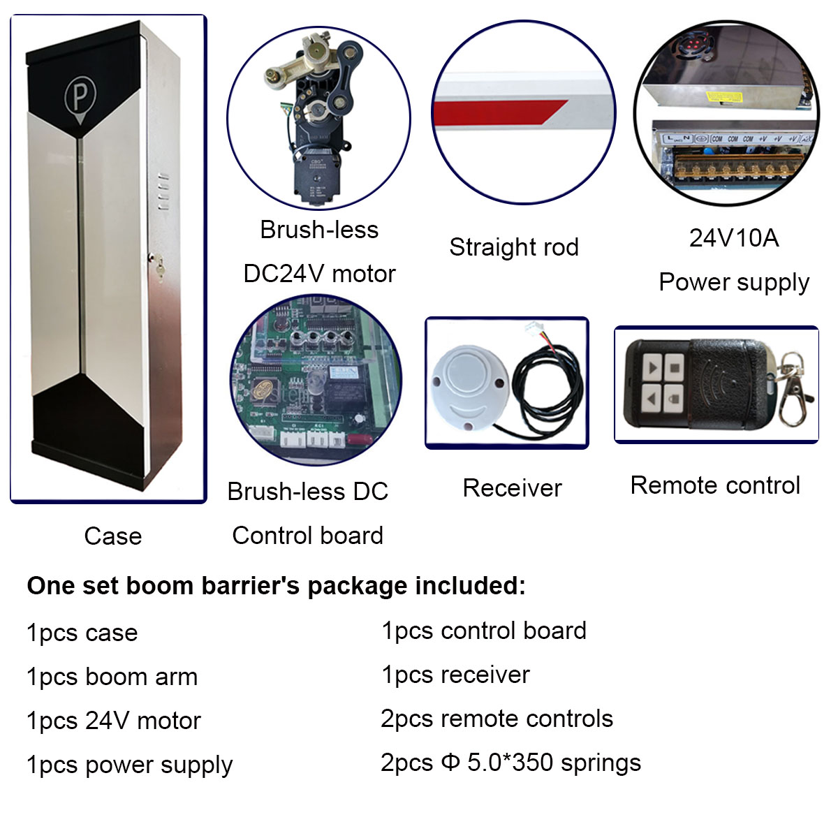 Intelligent Car Parking Boom Barrier Gates 6 Meter Max Length for Vehicle Access