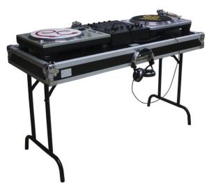 China Black Laptop Dj Flight Case Desk With Fold Out Legs wholesale