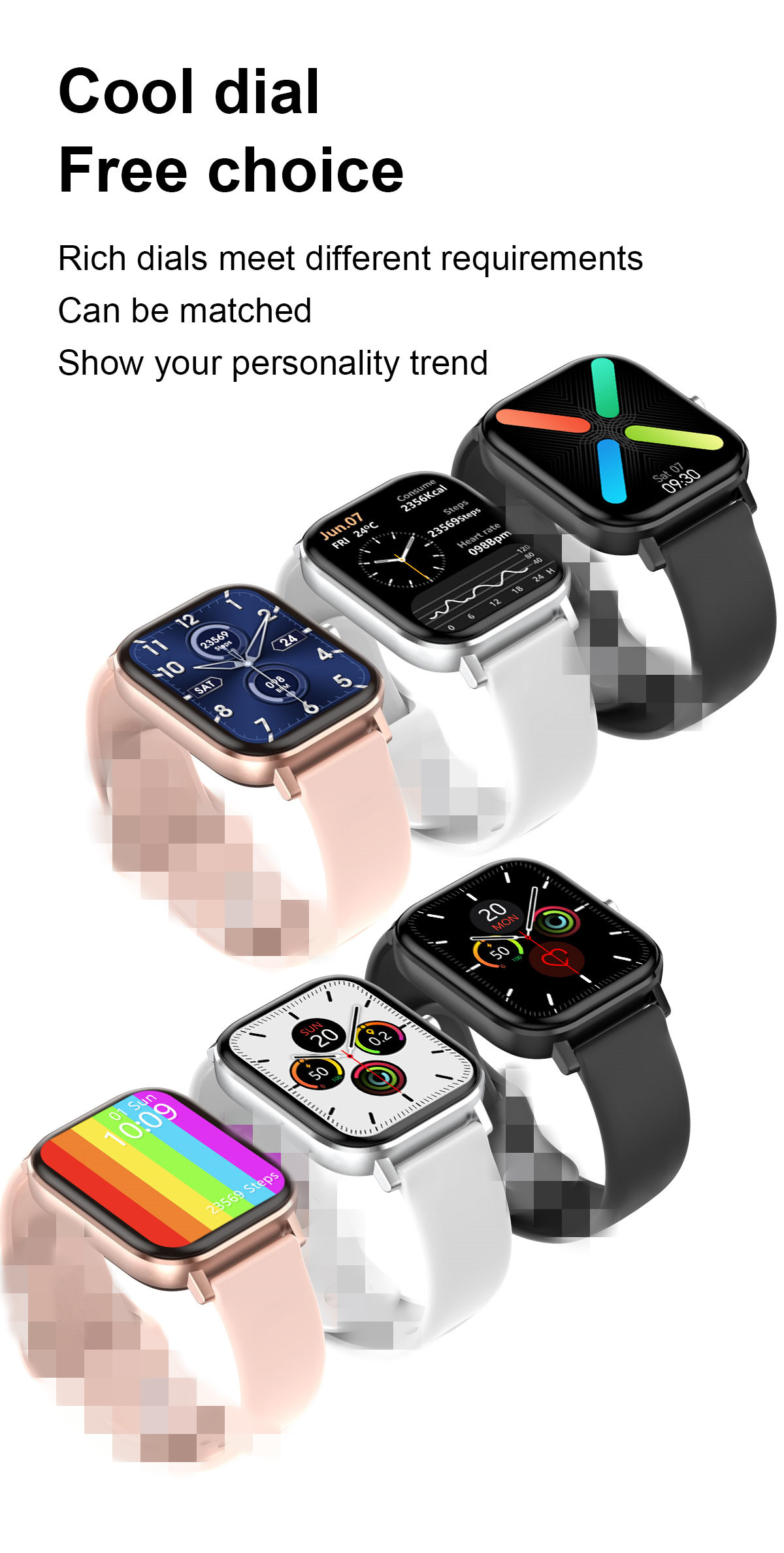 DT46 Smartwatch IP67 IPS 1.75 inch Sport Touchscreen 4 Pin Silicone Band