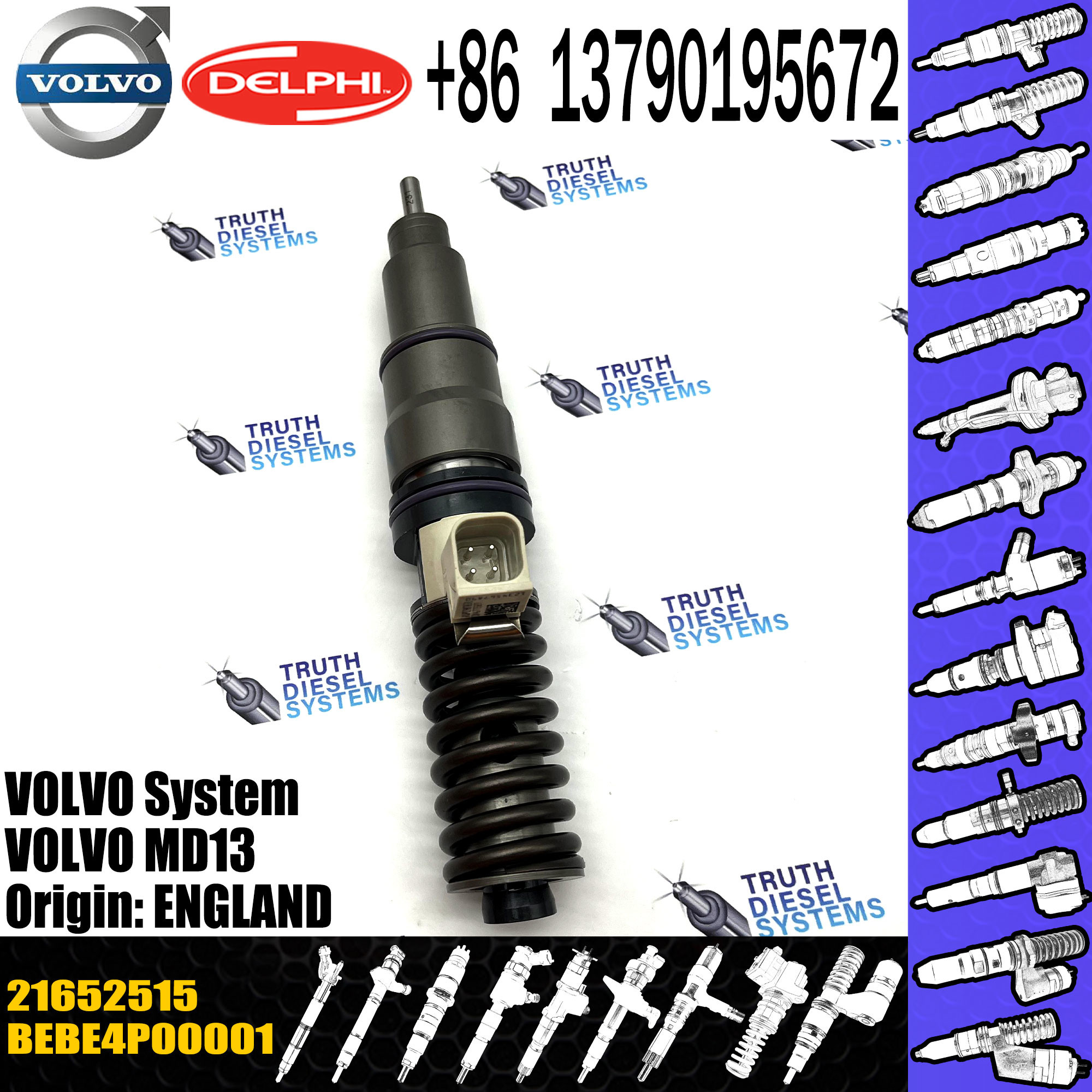MD9 Diesel Engine Fuel Unit Injector BEBE4D45001 21947762 21379931 BEBE4D18001 22254568 21652515