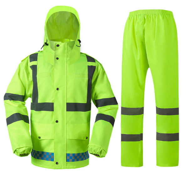 Reflective PPE Safety Wear Warning Split Safety Waterproof Rain Poncho