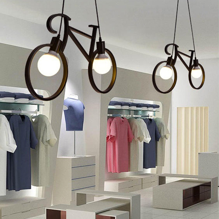 E27 White Black Bicycle Modern Iron Pendant Light Holder