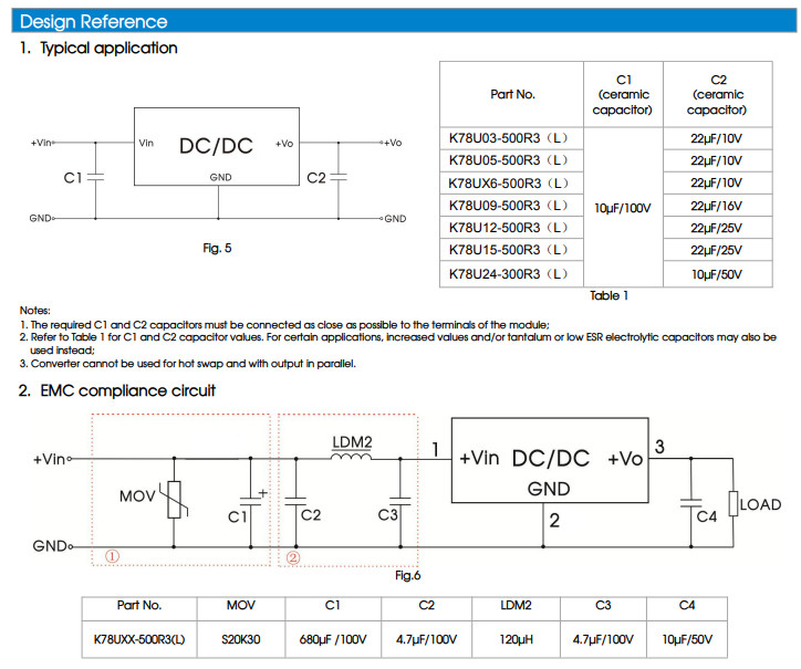 Mornsun K78UXX-500R3(L) DC DC Switching Regulator K78U15-500R3