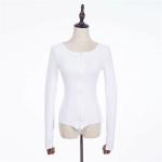 Solid Color Full Zipper Bespoke Sweaters Long Sleeve Women Sexy Knitted