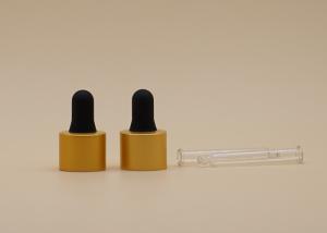 China 18mm Small Glass Dropper Matt Gold Aluminum Collar For Essential Oil Bottle wholesale