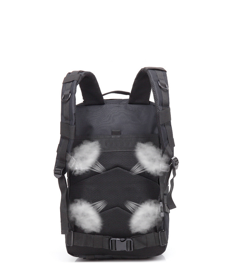 Oxford Black Tactical assault backpack 45L Molle System With Heavy Duty Zipper