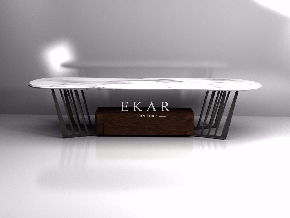 2017 New Design Simple Style Modern Designs Grey Marble Coffee Table ZZ-ZS1718