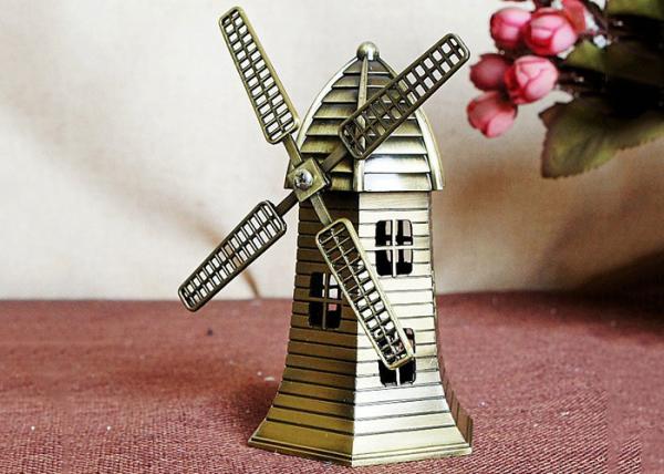 Miniature DIY Craft Gifts World Famous Building Model Brass Dutch Windmill