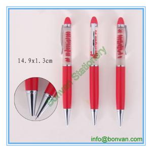 China metal floater oil pen, metal fluit oil ball pen with customized sliding logo wholesale