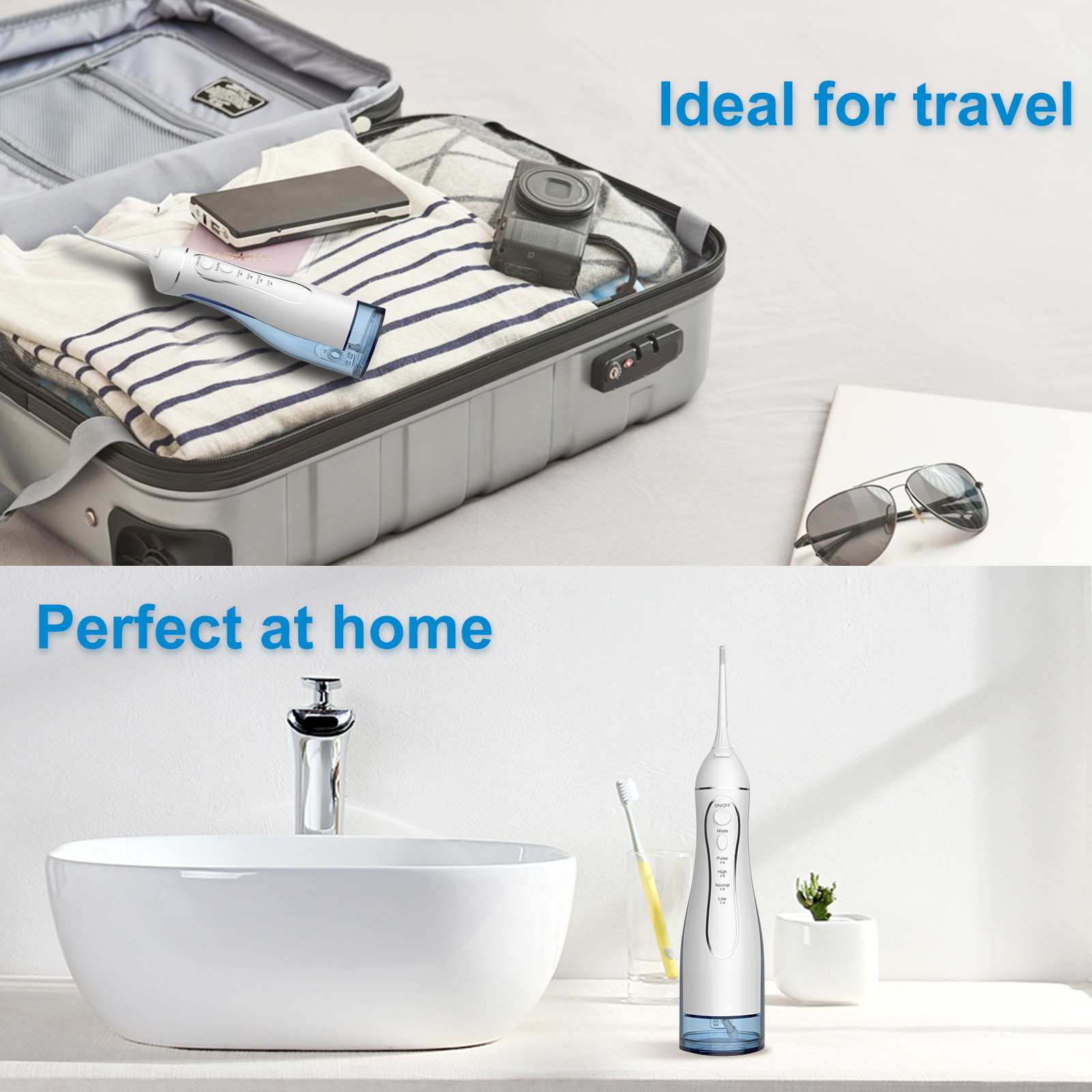 Electric Portable Oral Irrigator Cordless Dental Water Flosser 300ml Ipx7 Mini Teeth Cleaning