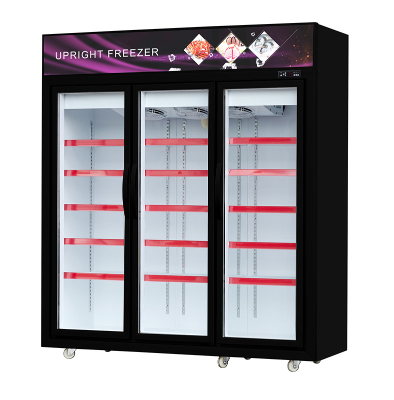 Vertical Supermarket Single Glass Door Display Freezer