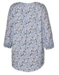 Ruffle Hem Long Sleeve Nice Floral Printed Ladies' Tops In Daily Life