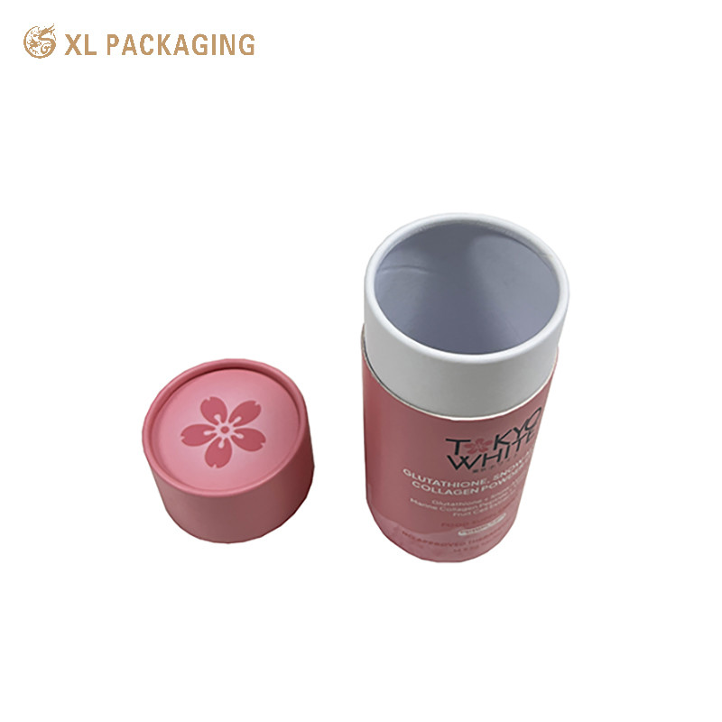 Pink Full Color Cute Round Edge Paper Tube For Loose Leaf Tea Small Capacity Tea Paper Tube Packaging Cylinder Box