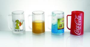 China Plastic double wall frosty mug/double wall freezer mug wholesale