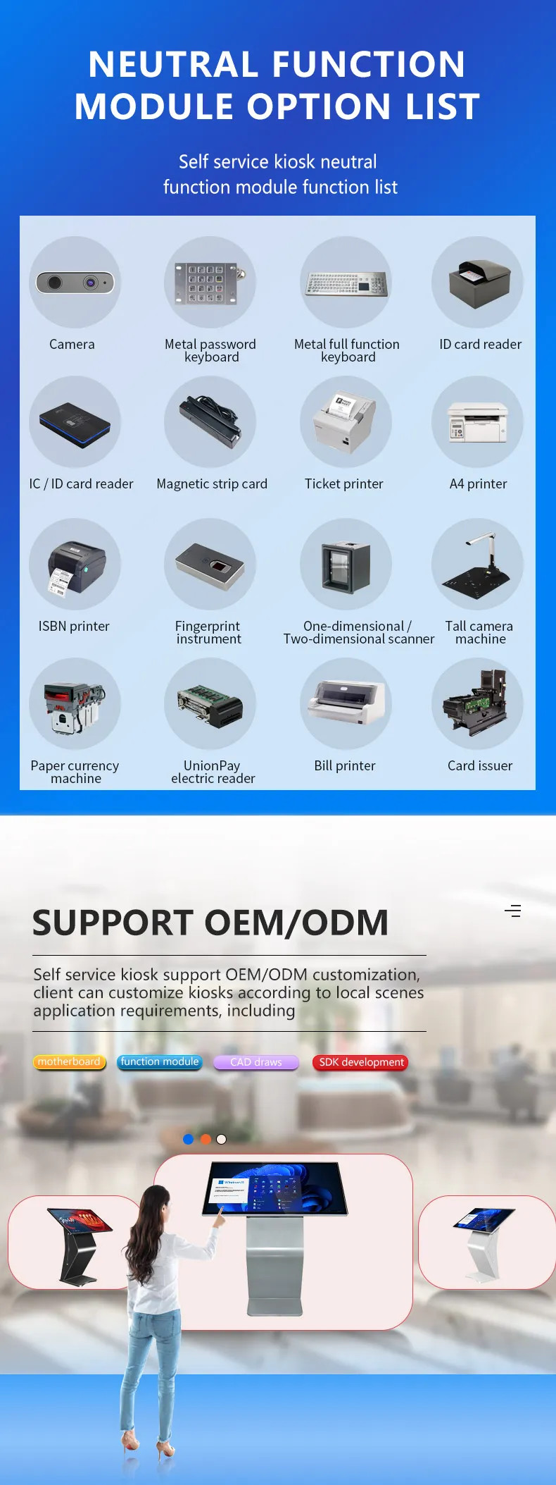 32" 43" 49" 55"65" Touch Screen Industrial Pc Self Service Terminal Standing Floor Self Service Query Kiosk