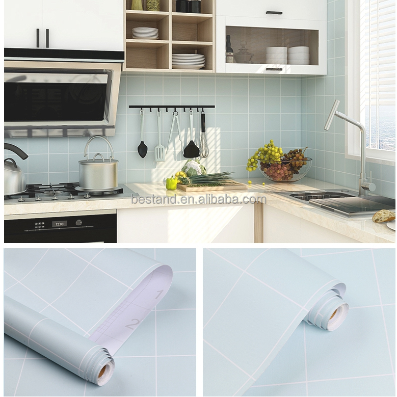 Moisture-Proof 3D Adhesive Wall Tile Stickers Geometric Design Patterns Wallpaper for Kitchen Bathroom