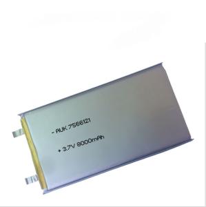 China 3.7V 8000mAh LiPo Battery Rechargeable 7566121 Battery Explosion Proof wholesale
