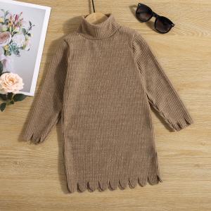 China 80cm Autumn Children'S Dress Clothing Turtleneck Long Brown Sweater wholesale