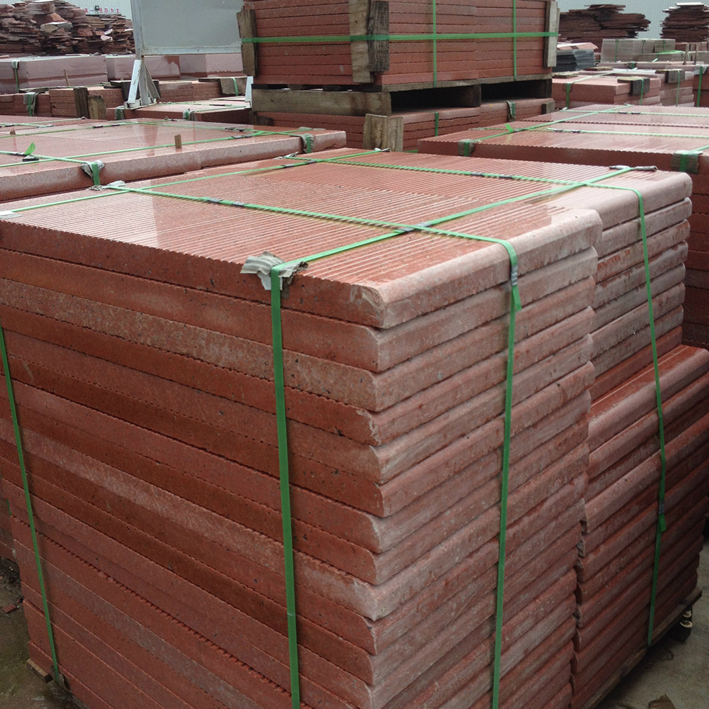 Red Color Rough Granite Kitchen Countertop Floor Tiles 50x50 Slab 2.73 g/cm3