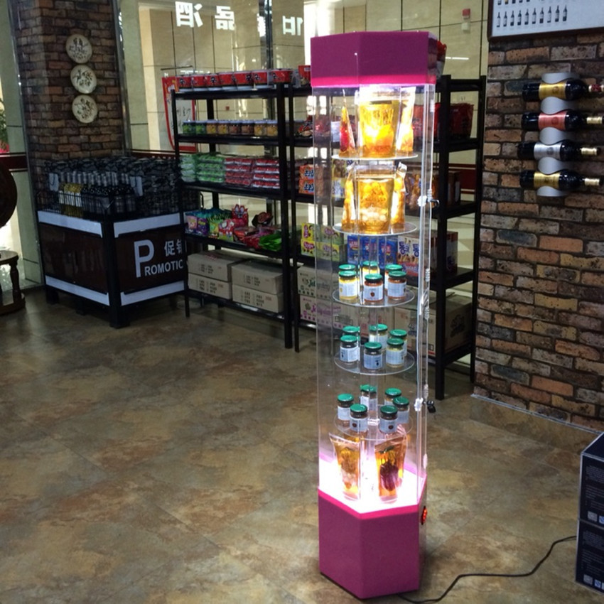 Rotary Acrylic Display Showcase / Acrylic Display Rack Practical For Mobile Phone Shop