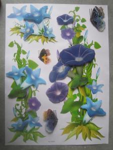 China Colorful 3226 Removable Flower 3d Wall Decoration Stickers Used for Clear Wall Paper wholesale