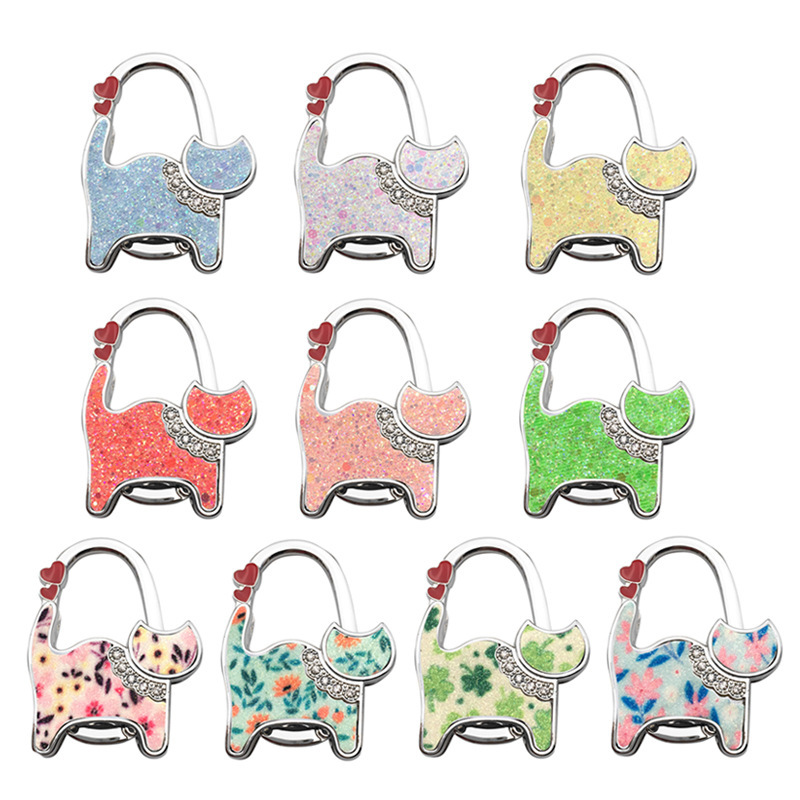 Table Bag Hanger Hook Foldable Zinc Alloy Material For Purse Long Handbag