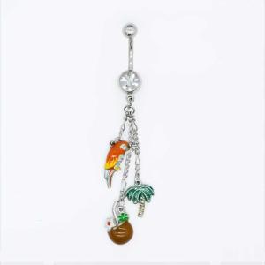 China Silver Plated Surgical Steel Belly Button Rings 12mm Summer Wearing wholesale